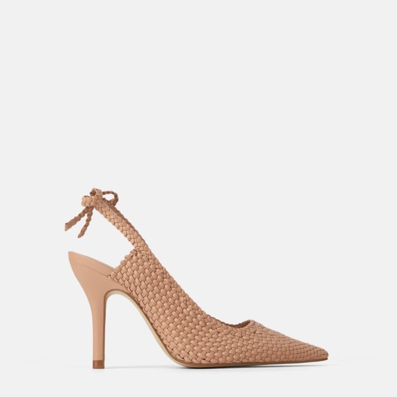 Zara woven slingback with tie heels - Picture 1 of 5